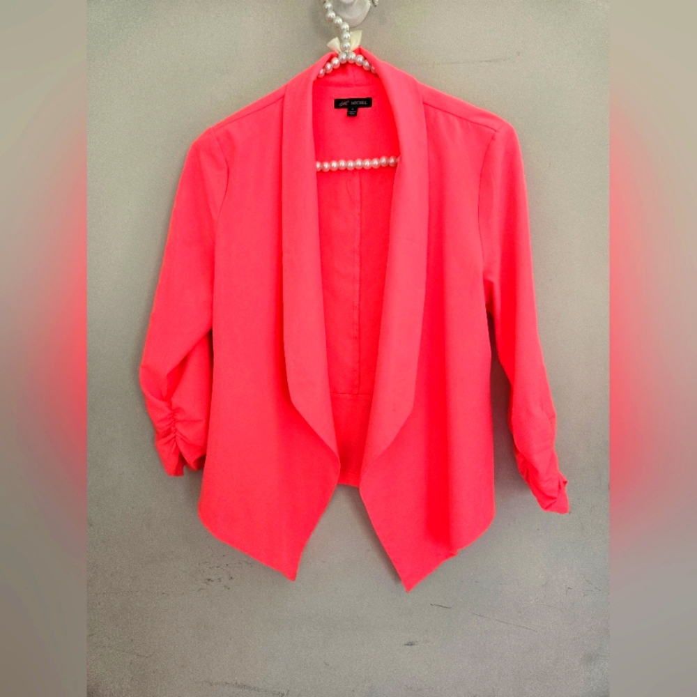 Boutique Bright Pink 3/4 sleeve blazer Size Small